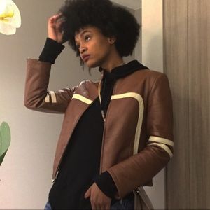 Brown leather jacket